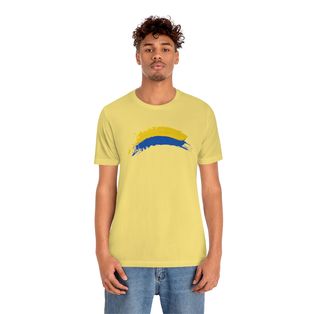 Ukraine Solidarity Brush Strokes Unisex T-shirt | Support Ukraine T-shirt | Jersey Short Sleeve Crewneck T-Shirt
