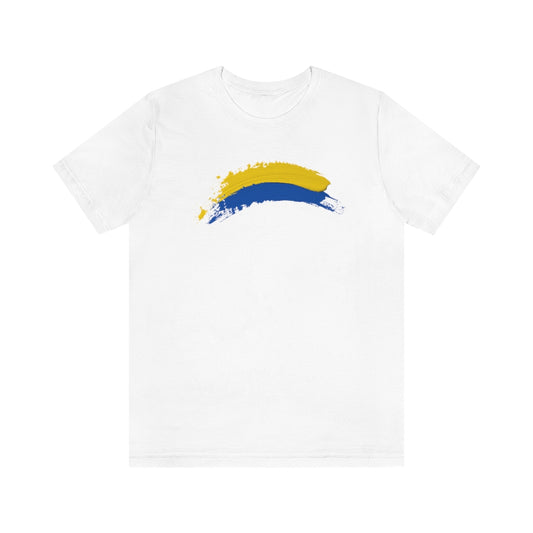 Ukraine Solidarity Brush Strokes Unisex T-shirt | Support Ukraine T-shirt | Jersey Short Sleeve Crewneck T-Shirt