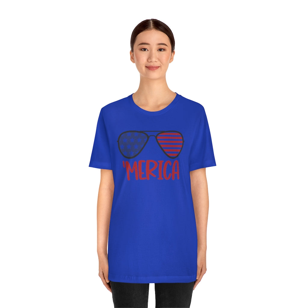 MERICA 4th of July Unisex Jersey Tee Shirt