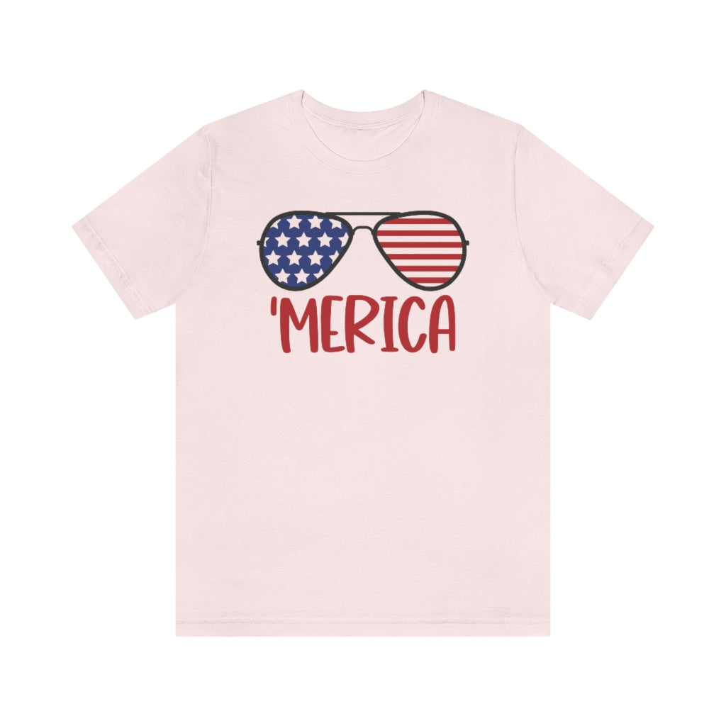 MERICA 4th of July Unisex Jersey Tee Shirt