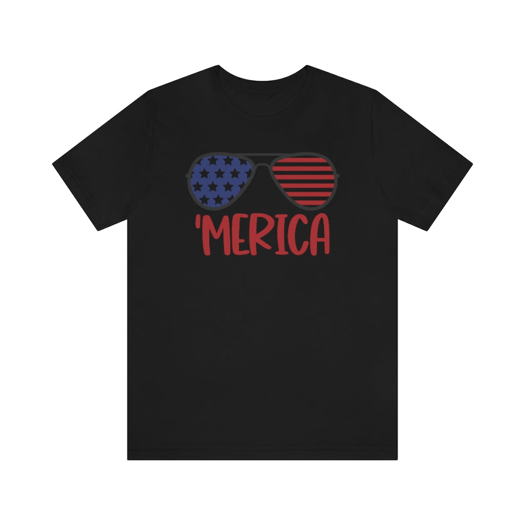 MERICA 4th of July Unisex Jersey Tee Shirt