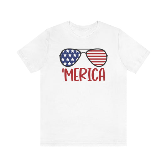 MERICA 4th of July Unisex Jersey Tee Shirt