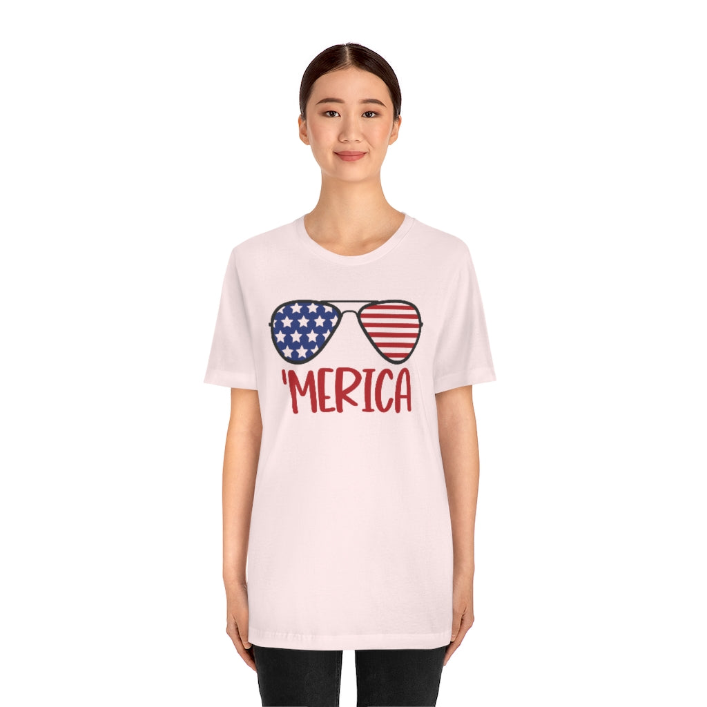 MERICA 4th of July Unisex Jersey Tee Shirt